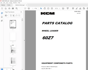 KCM 60Z7 Wheel Loader Parts Manual 93306-00330 - PDF DOWNLOAD