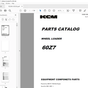 KCM 60Z7 Wheel Loader Parts Manual 93306-00330 - PDF DOWNLOAD