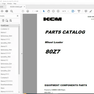 KCM 80Z7 Wheel Loader Parts Manual 93309-00442 - PDF DOWNLOAD