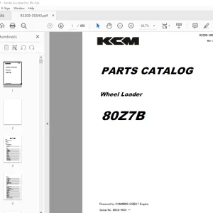 KCM 80Z7B Wheel Loader Parts Manual 93309-00540 - PDF DOWNLOAD