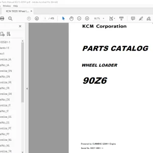 KCM 90Z6 Wheel Loader Parts Manual 93313-00581 PDF