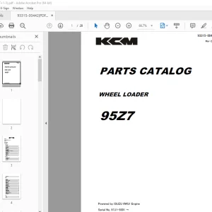 KCM 95Z7 Wheel Loader Parts Manual 93315-00442 - PDF DOWNLOAD