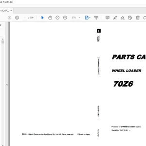 KCM (CUMMINS QSB6.7) 70Z6 (Chassis) Wheel Loader Parts Manual PDF