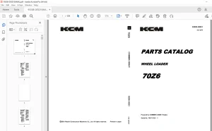 KCM (CUMMINS QSB6.7) 70Z6 Wheel Loader Parts Manual PDF