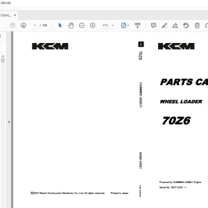 KCM (CUMMINS QSB6.7) 70Z6 Wheel Loader Parts Manual PDF