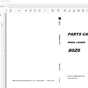 KCM (CUMMINS QSB6.7) 80Z6 Wheel Loader Parts Manual PDF