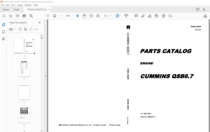 KCM (Cummins QSB6.7) 70Z6, 80Z6 Parts Manual 93308-00622 PDF