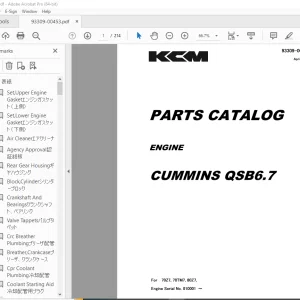 KCM Cummins QSB6.7 Engine Parts Manual 93309-00453 PDF