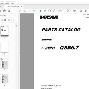 KCM Cummins QSB6.7 Engine Parts Manual 93309-00560 PDF