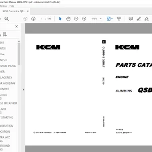 KCM Cummins QSB6.7 Engine Parts Manual 93309-00561 - PDF DOWNLOAD