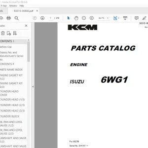 KCM Isuzu 6WG1 Engine Parts Manual 93315-00560 - PDF DOWNLOAD