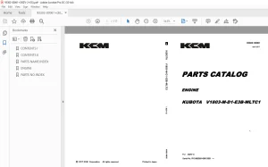 KCM KUBOTA V1803-M-D1-E3B-WLTC1 ENGINE PARTS Manual PDF