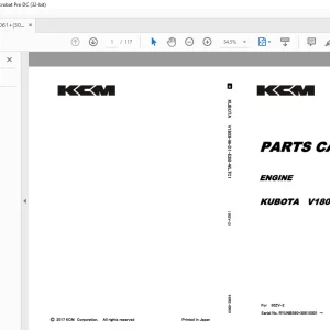 KCM KUBOTA V1803-M-D1-E3B-WLTC1 ENGINE PARTS Manual PDF