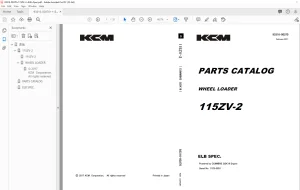 KCM  WHEEL LOADER 115ZV-2 PARTS MANUAL 93316-00370  PDF