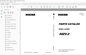 KCM Wheel Loader 30ZV-2 Parts Manual - PDF DOWNLOAD
