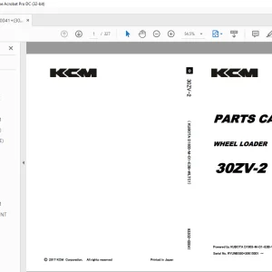 Parts Manual for KCM 30ZV-2 Wheel Loader PDF Download