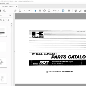 Kawasaki 65ZII Wheel Loader Parts Manual AAAP16101-1 - PDF DOWNLOAD