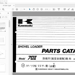Kawasaki 70II Shovel Loader Parts Manual AAAP17091-0 - PDF DOWNLOAD