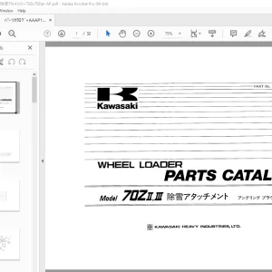 Kawasaki 70ZII, 70ZIII Wheel Loader Parts Manual AAAP17151-3 PDF