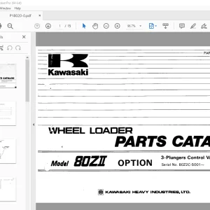 Kawasaki 80ZII Wheel Loader Parts Manual AAAP18020-0 - PDF DOWNLOAD