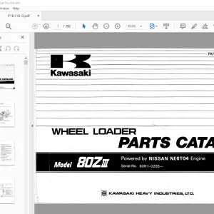 Kawasaki 80ZIII Wheel Loader Parts Manual AAAP18116-0 - PDF DOWNLOAD