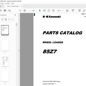 Kawasaki 85Z7 Wheel Loader Parts Manual 93311-00331 - PDF DOWNLOAD