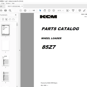 Kawasaki 85Z7 Wheel Loader Parts Manual 93311-00332 PDF