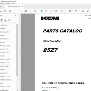Kawasaki 85Z7 Wheel Loader Parts Manual 93311-00342 PDF