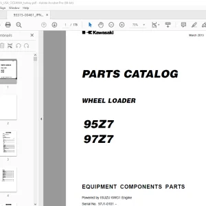 Kawasaki 95Z7 97Z7 Wheel Loader Parts Manual 93315-00461 - PDF DOWNLOAD