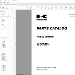 Kawasaki CUMMINS 65TM V PARTS Manual 93307-00186 PDF