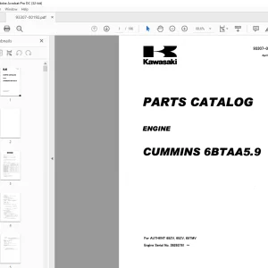 Kawasaki CUMMINS 6BTAA5.9 PARTS Manual 93307-00192 - PDF DOWNLOAD