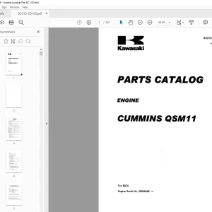 Kawasaki Cummins QSM11 Engine Parts Manual (93313-00102)