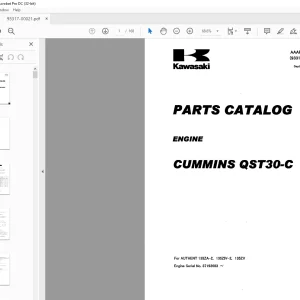 Kawasaki CUMMINS QST30-C ENGINE Parts Manual AAAP13505-1