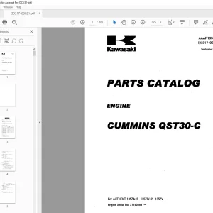 Kawasaki CUMMINS QST30-C Parts Manual (93317-00021)