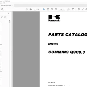 Kawasaki CUNINIINS QSCB.3 ENGINE Parts Manual 93309-00282