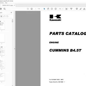Kawasaki Cummins B4.5T Engine Parts Manual (93305-00141) PDF