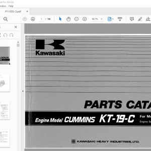 Kawasaki Cummins KT-19-C 110Z, 110ZII Engine Parts Manual 31117025 PDF