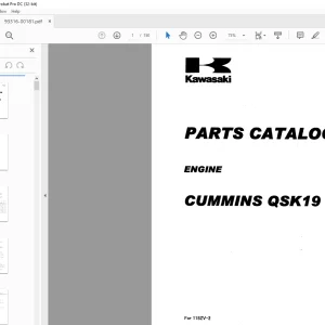 Kawasaki Cummins QSK19 Engine Parts Manual 93316-00181 PDF
