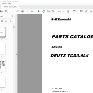 Kawasaki Deutz TCD3.6L4 Engine Parts Manual - PDF DOWNLOAD