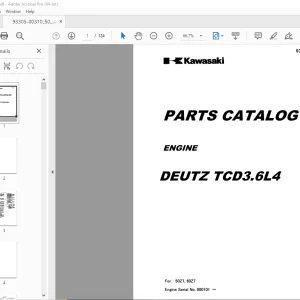 Kawasaki Deutz TCD3.6L4 Engine Parts Manual 93305-00310 PDF