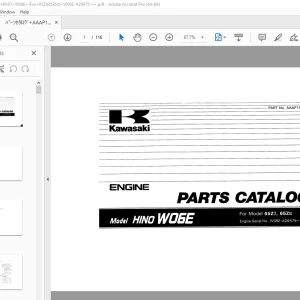 Kawasaki Hino W06E 65ZII 65ZIII Engine Parts Manual PDF