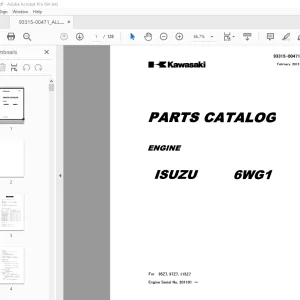Kawasaki Isuzu 6WG1 Engine Parts Manual 93315-00471 - PDF DOWNLOAD