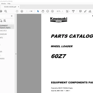 Kawasaki KCM 60Z7 Wheel Loader Parts Manual - PDF DOWNLOAD