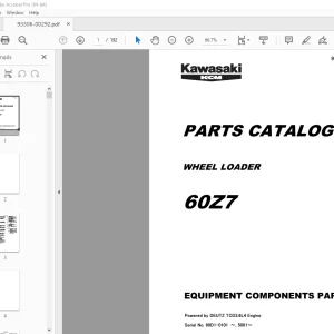 Kawasaki KCM 60Z7 Wheel Loader Parts Manual 93306-00292 PDF