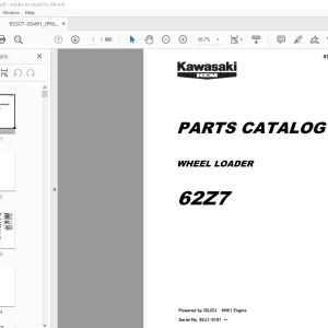 Kawasaki KCM 62Z7 Wheel Loader Parts Manual 93307-00491 PDF