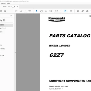 Kawasaki KCM 62Z7 Wheel Loader Parts Manual 93307-00511 PDF
