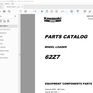 Kawasaki KCM 62Z7 Wheel Loader Parts Manual 93307-00511 PDF