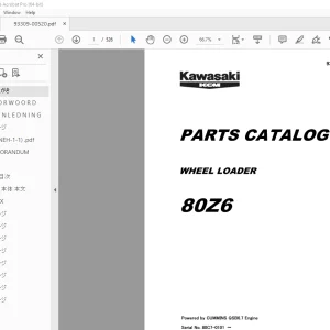 Kawasaki KCM 80Z6 Wheel Loader Parts Manual 93309-00520 - PDF DOWNLOAD