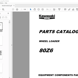 Kawasaki KCM 80Z6 Wheel Loader Parts Manual 93309-00530 - PDF DOWNLOAD