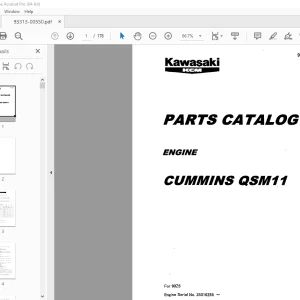 Kawasaki KCM Cummins QSM11 Engine Parts Manual 93313-00550 PDF